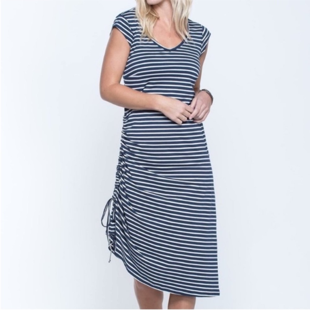 Toad & Co. Muse Navy and white Striped T-shirt Dress